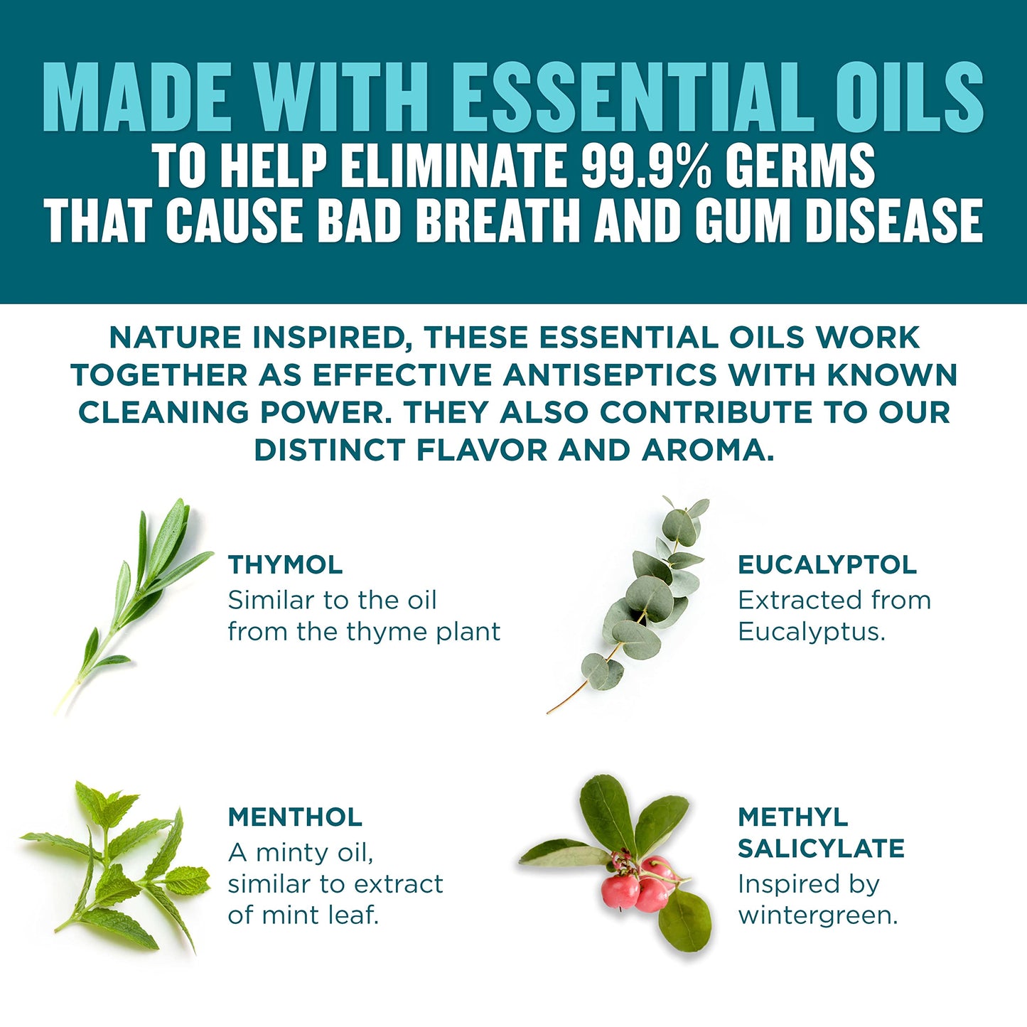 Listerine Ultraclean Oral Care Antiseptic Mouthwash, Everfresh Technology to Help Fight Bad Breath, Gingivitis, Plaque & Tartar, ADA-Accepted Tartar Control Oral Rinse, Cool Mint, 1 L