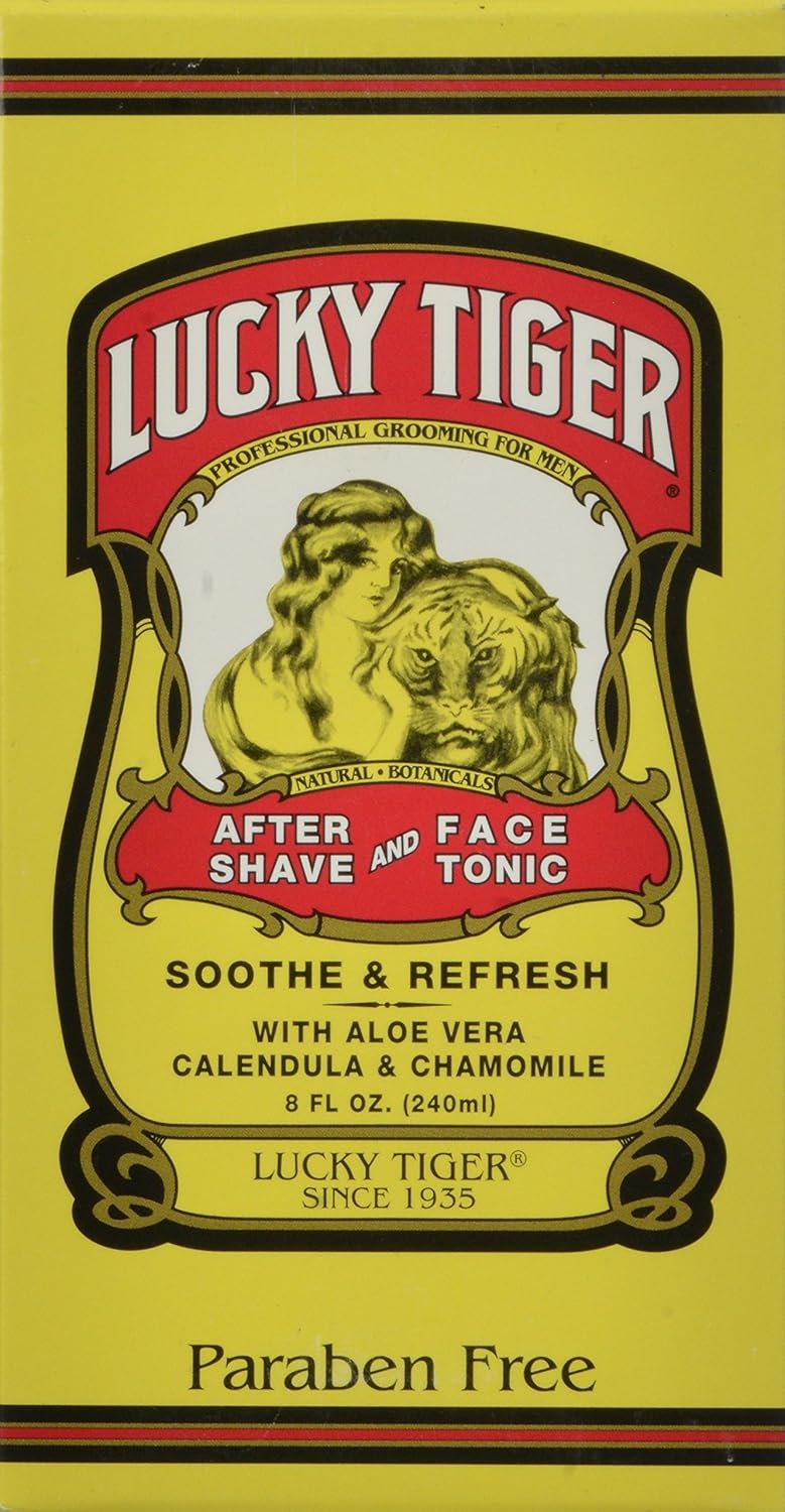 Lucky Tiger After Shave Face Tonic - Soothing 8 oz Skin Care for Men