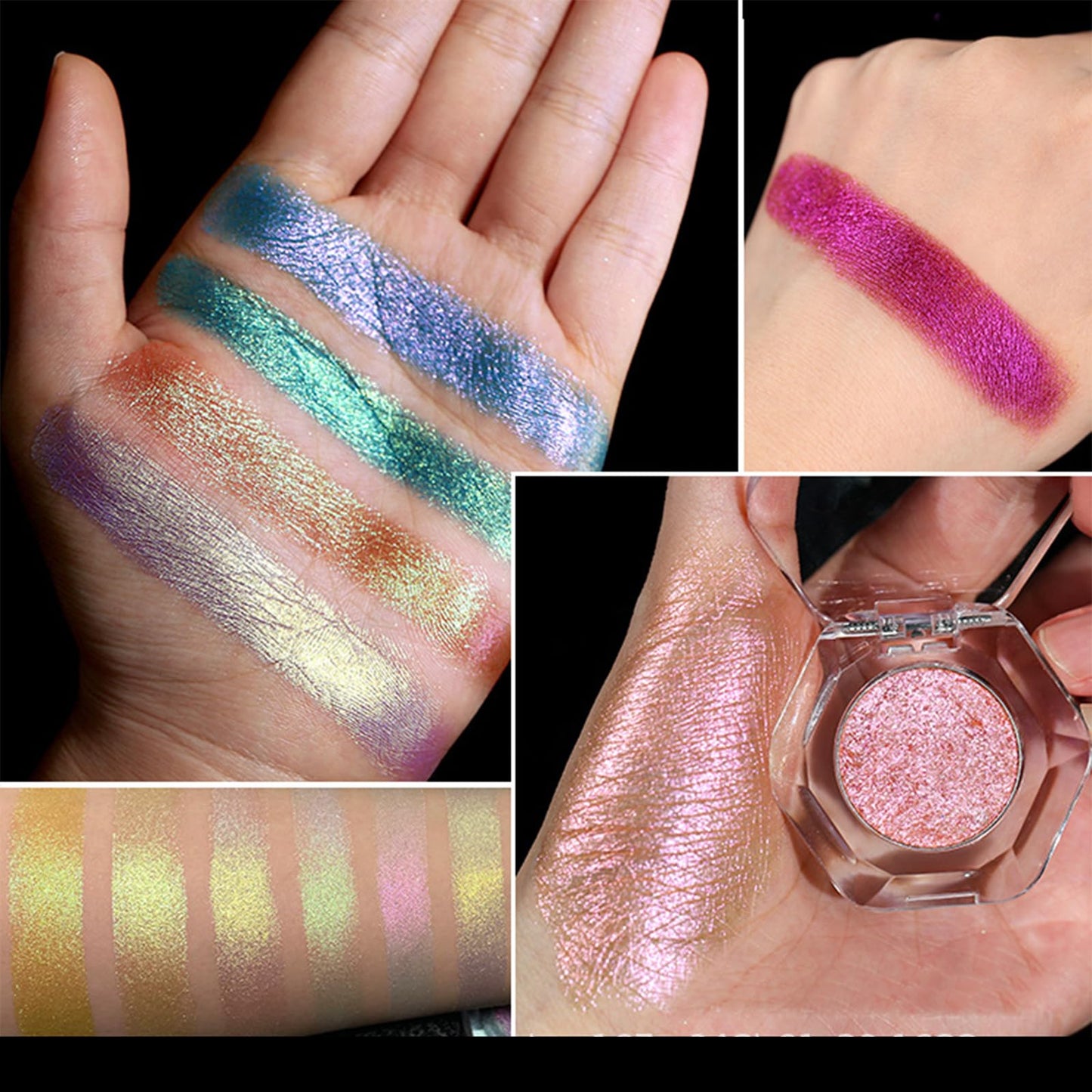 Vuglow Adriana Nicole Cosmetics Eyeshadow, Single Shadows Ethereal, Single Glitter Eyeshadow Korean, Glitter Eye Shadow Primers Palettes, Shimmer Eye Shadows Long Lasting for Eye Makeup Women (4a)