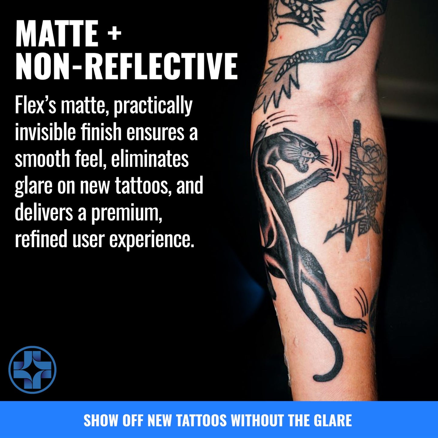 Saniderm Flex Tattoo Aftercare Bandage (New) (3 Pack, 6 in x 8 in) – Convenient, Faster Tattoo Healing and Protection – Sterile, Waterproof, Ultra Flexible, Tattoo Aftercare Wrap – Matte Finish