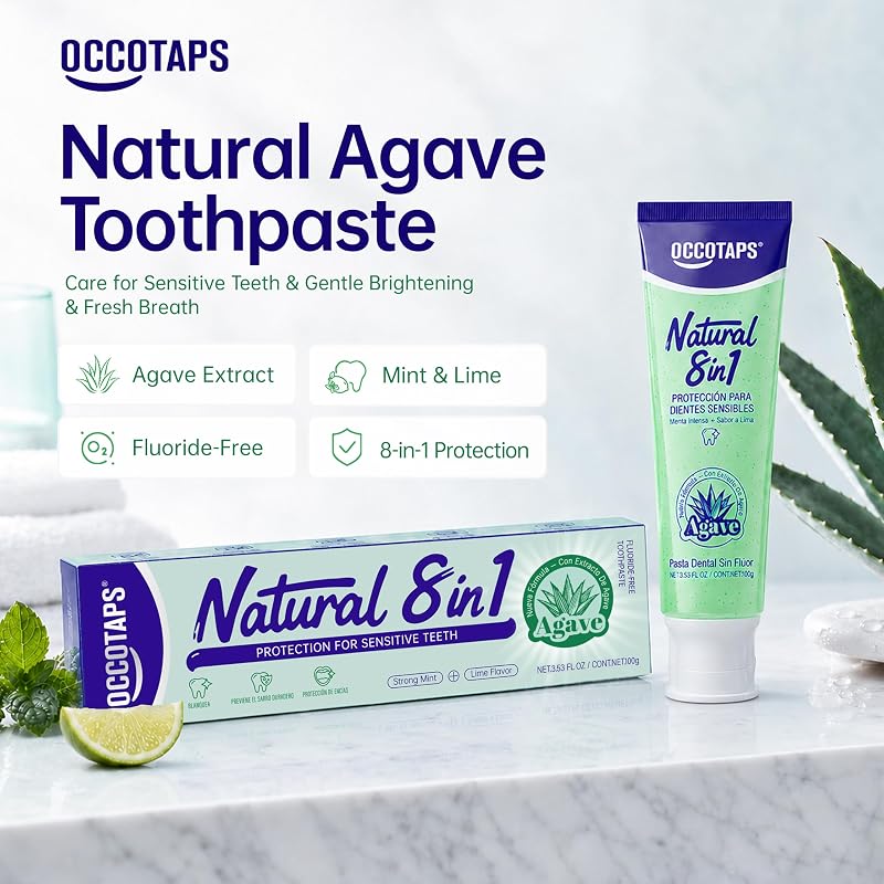 fluoride-free agave toothpaste for sensitive teeth — 3 x 3.53 fl oz pack