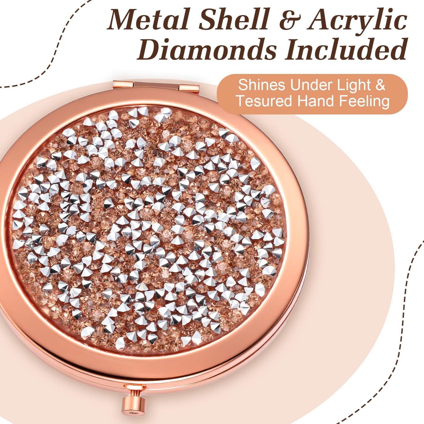 Limbeuuu 10 Pcs Inspirational Compact Mirror Sometimes You Forget You're Awesome Appreciation Gifts for Women Mother's Day Party Favors Magnifying Pocket Mirror (Rose Gold)