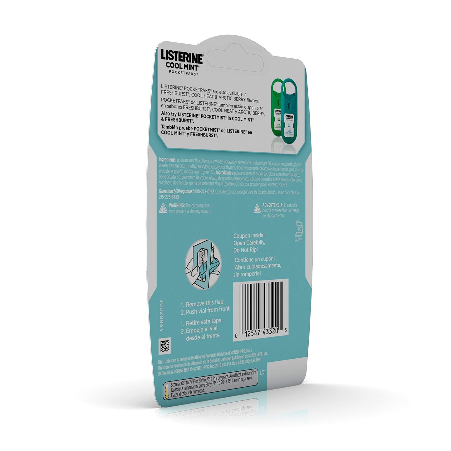 Listerine Pocketpaks Breath Strips, Cool Mint, 72 Count (Pack of 1)