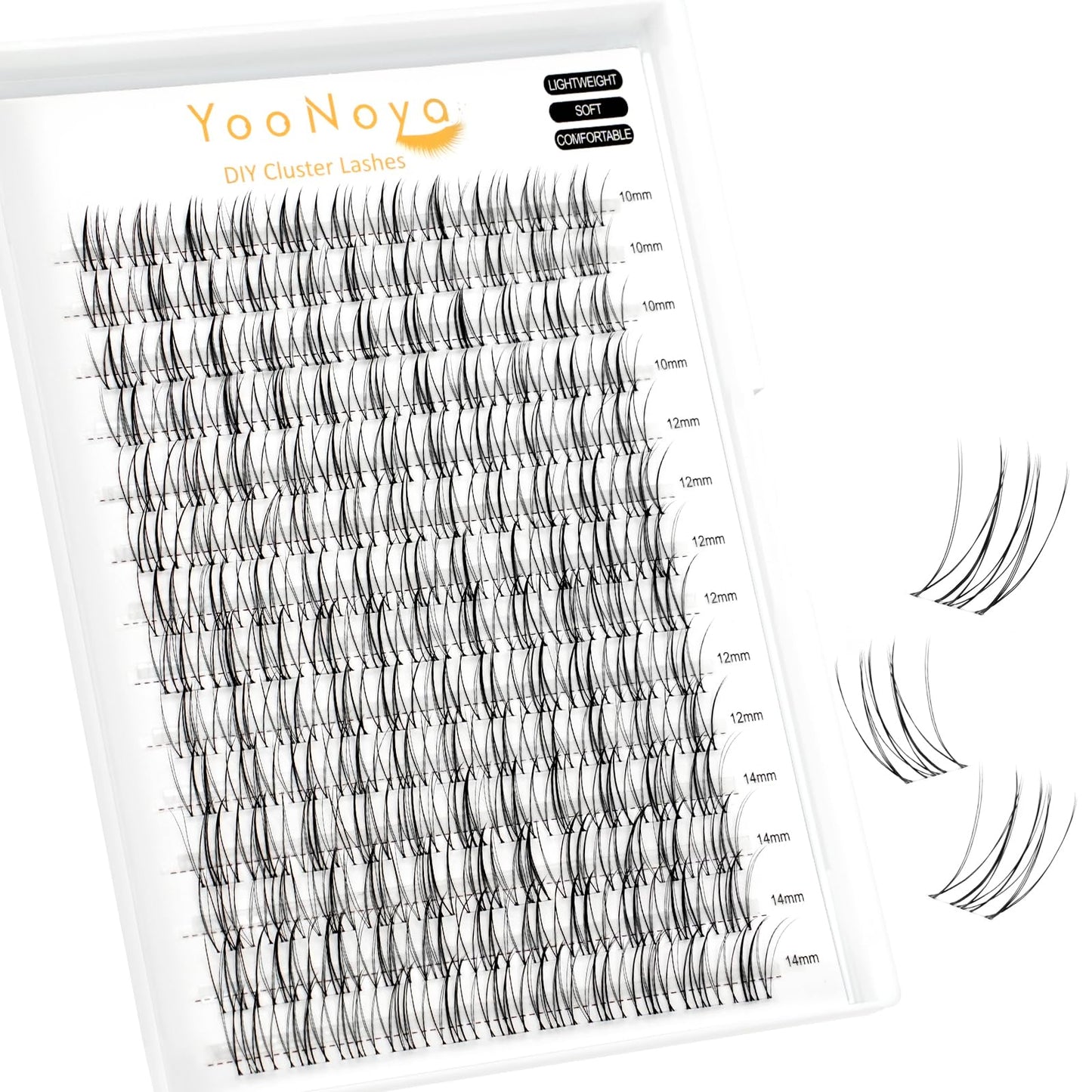 YOONOYA Wispy Cluster Lashes 154 Pcs 10-14mm Mix Lashes Eyelash Clusters C Curl Cluster Eyelash Extensions Natural Wispy lash clusters Reusable Individual Lash Extension (QY-10-14mm - Mix)