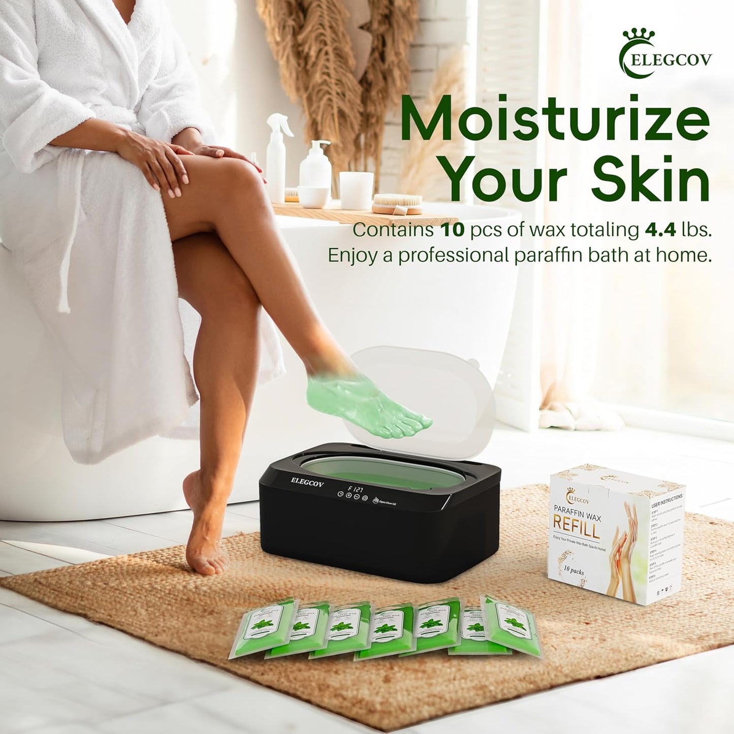 Lavender Scented Paraffin Wax Refills - 10 Pack for Hand & Feet Moisturizing Treatment