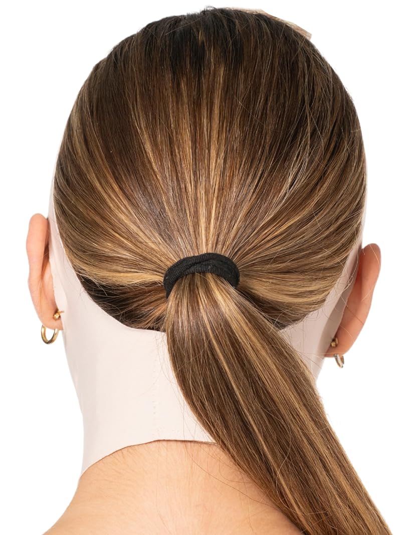 Post Surgery Chin Guard Strap - Beige Medium Open-Ear Compression Chin Support