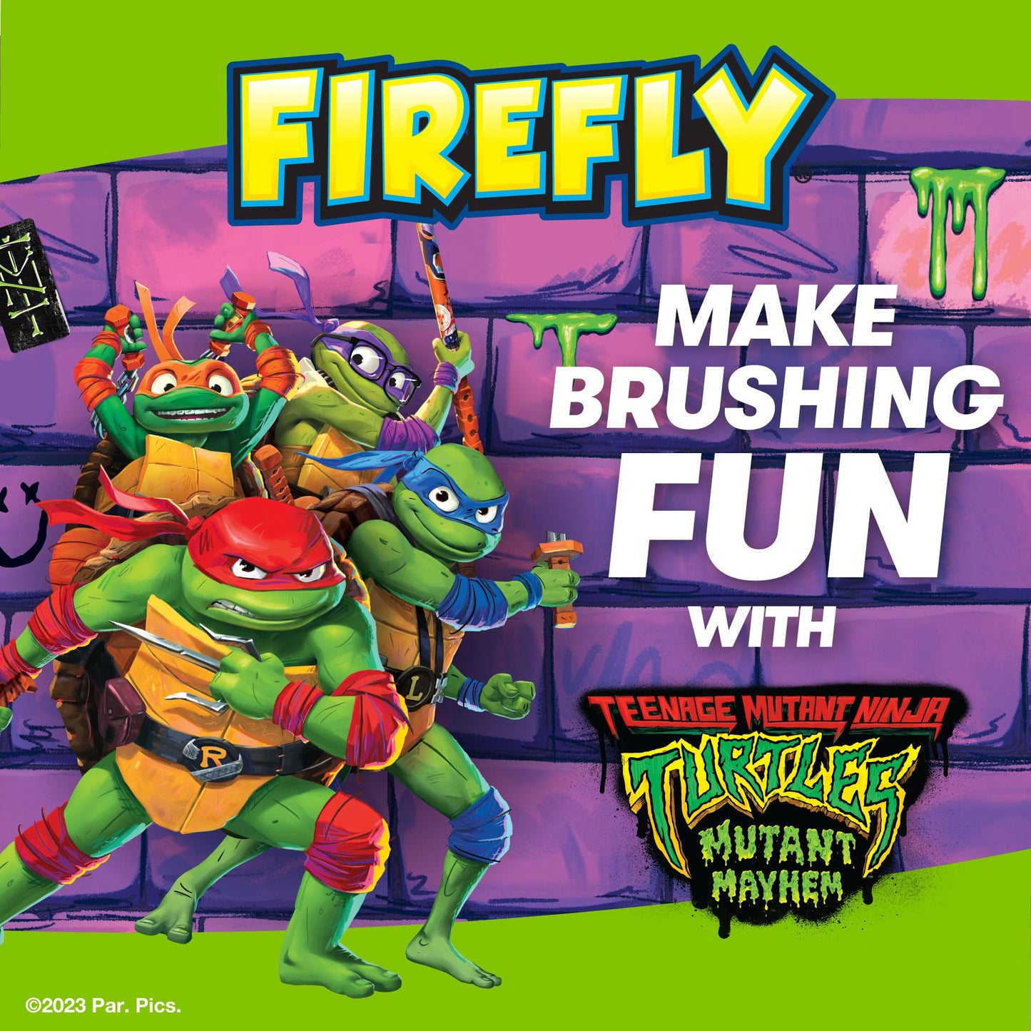 Firefly Clean N' Protect Teenage Mutant Ninja Turtles Power Toothbrush with 3D Character Cover, Soft Bristles, Battery Included, Ages 3+, 1+1