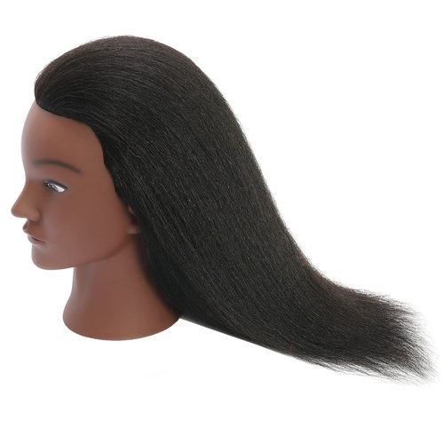 TIANYOUHAIR Mannequin Head 100% Human Hair Cosmetology Manikin Doll Training Head with Stand for Hairdresser Practice Braiding Styling Coloring Bleaching Dyeing Cutting Updos Display