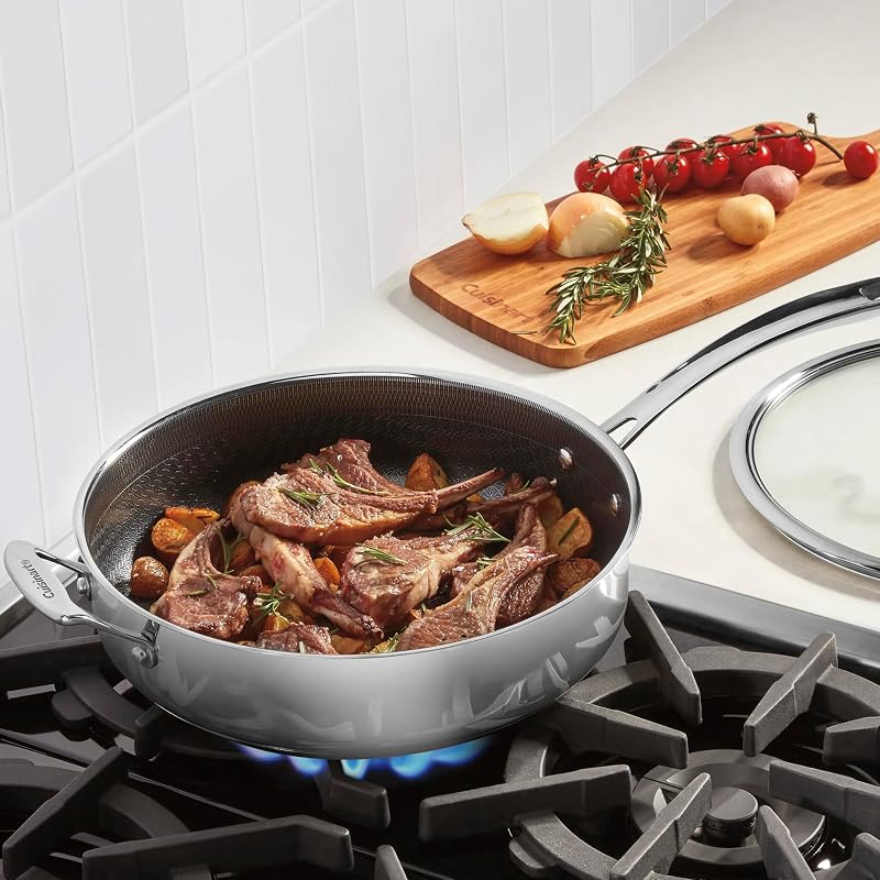 5-Quart Sauté Pan with Hybrid Stainless Steel & Ceramic Surface – Oven Safe, Induction Ready (FPS33-30H) Variation: 5-quart Saute Pan