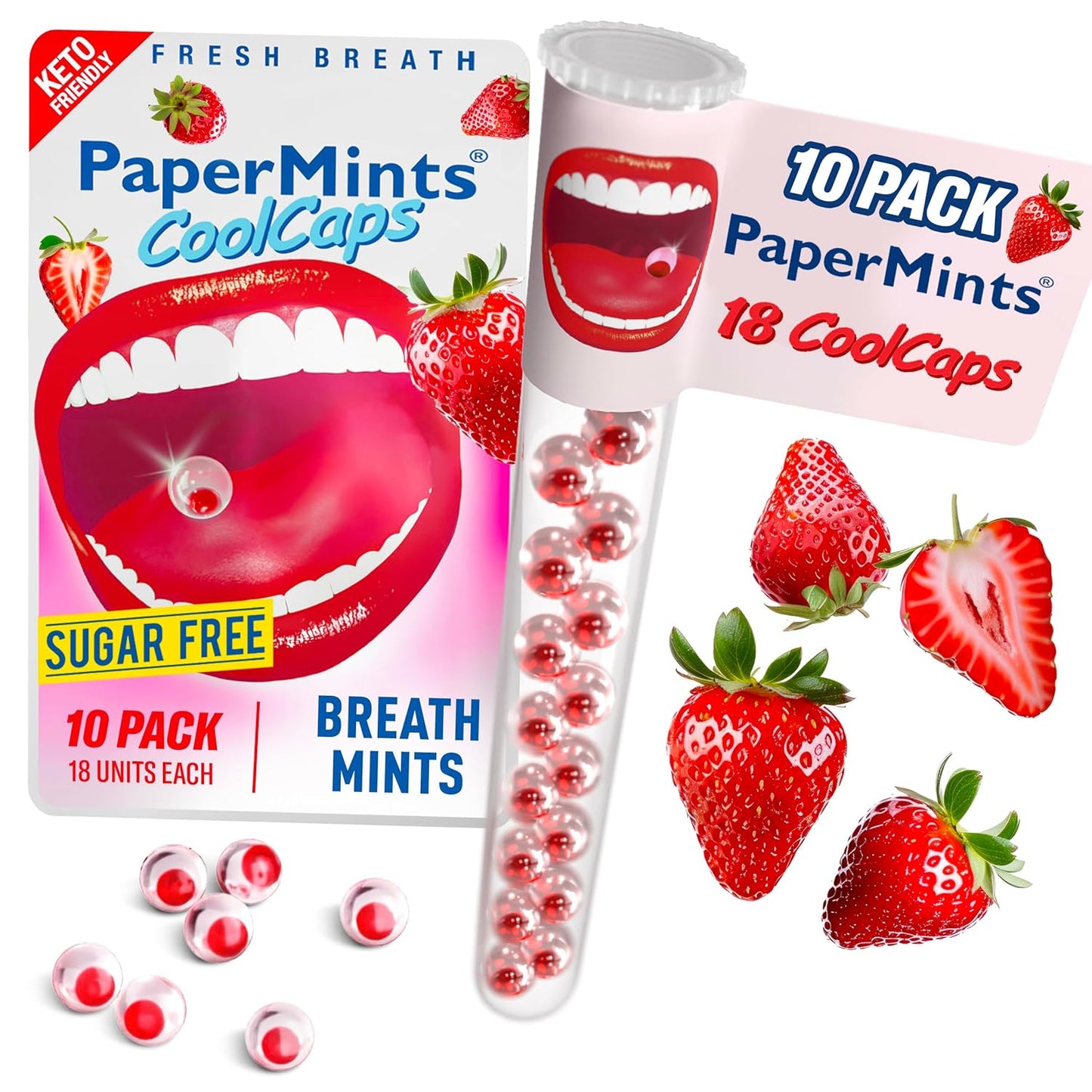 PaperMints CoolCaps - Sugar-Free Instant Fresh Breath Mints, 4 Pack (160 Capsules) for Halitosis & Dry Mouth Relief
