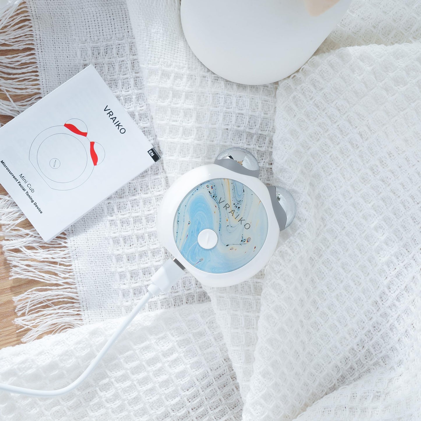 VRAIKO MiniCub Microcurrent Facial Device for Beginners, Jawline Sculpting & Toning Tool with Gentle Waves for Face Lifting Contouring and Double Chin, Mini True Beauty Glow Home Skin Care