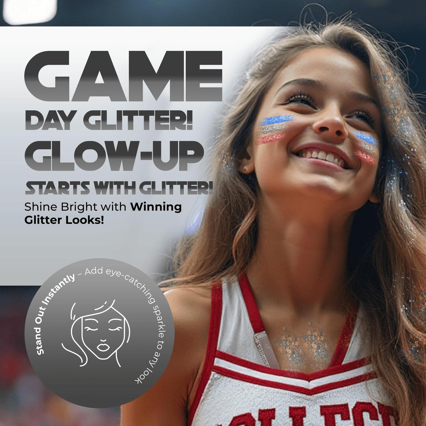 Face, Body & Hair Glitter Gel – Halloween Glitter for Kids and Women – 3 Oz Cosmetic-Grade Gel w/Moon & Stars for Festivals & Halloween Party, Easy Apply & Wash Off - Blue 2Pack