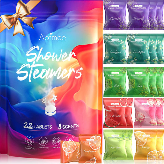 Aofmee Aromatherapy Shower Steamers 22 Pack - Relaxing Shower Bombs with Essential Oils for Spa Gifts, Perfect for Mother's Day & Birthdays