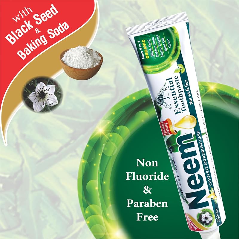 Neem Essential Toothpaste 6 Pack – 5-in-1 Fluoride-Free Toothpaste