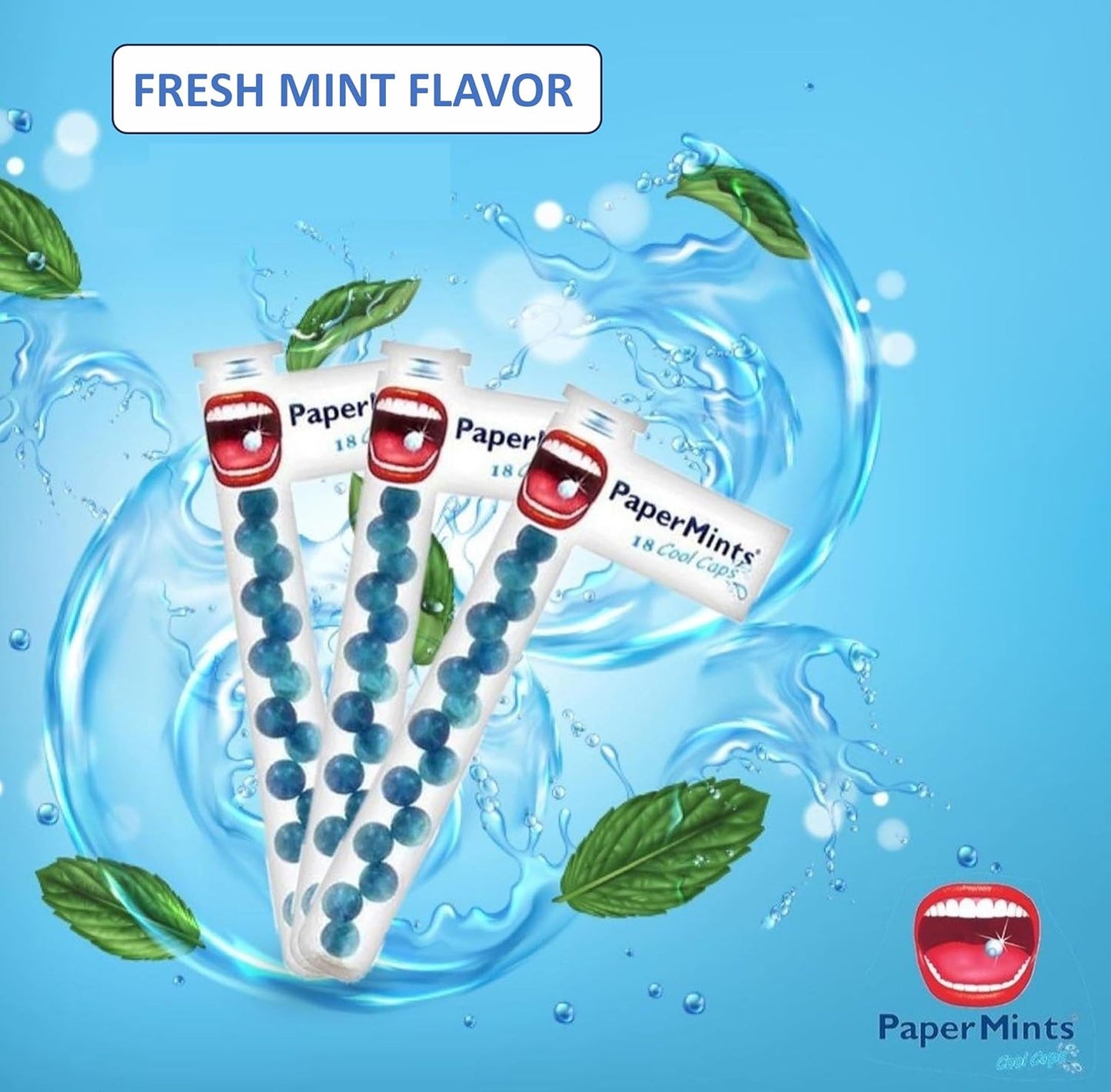 PaperMints CoolCaps - Sugar-Free Instant Fresh Breath Mints, 4 Pack (160 Capsules) for Halitosis & Dry Mouth Relief