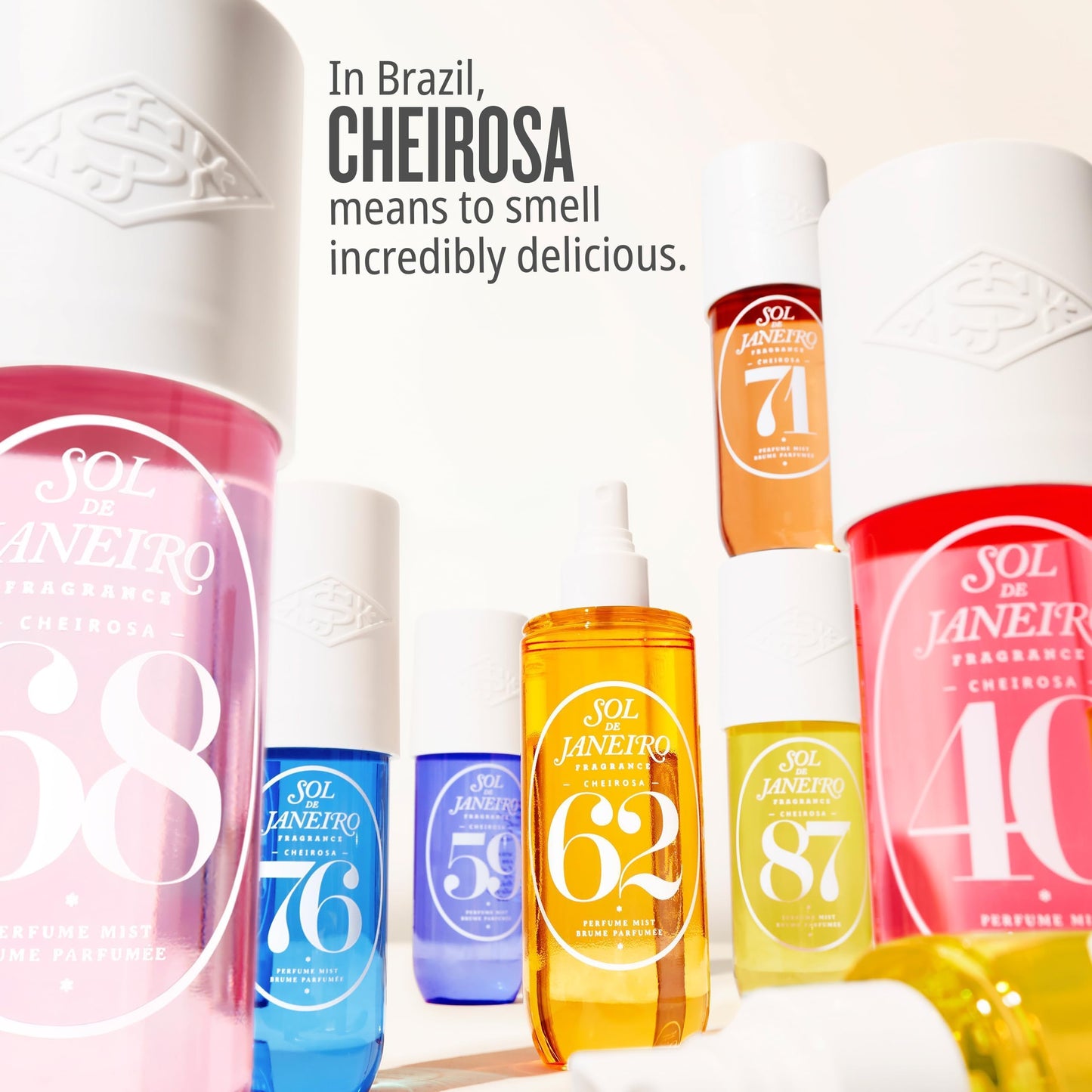 Sol de Janeiro Cheirosa Hair & Body Fragrance Mist Full Size and Travel Size Set - Home and Away Bundle - 8.1 & 3 fl oz Duo (Cheirosa 62)