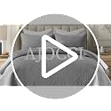 AJOCCI Grey Queen Cotton Quilt Set 3PC - Breathable All-Season Bedspread