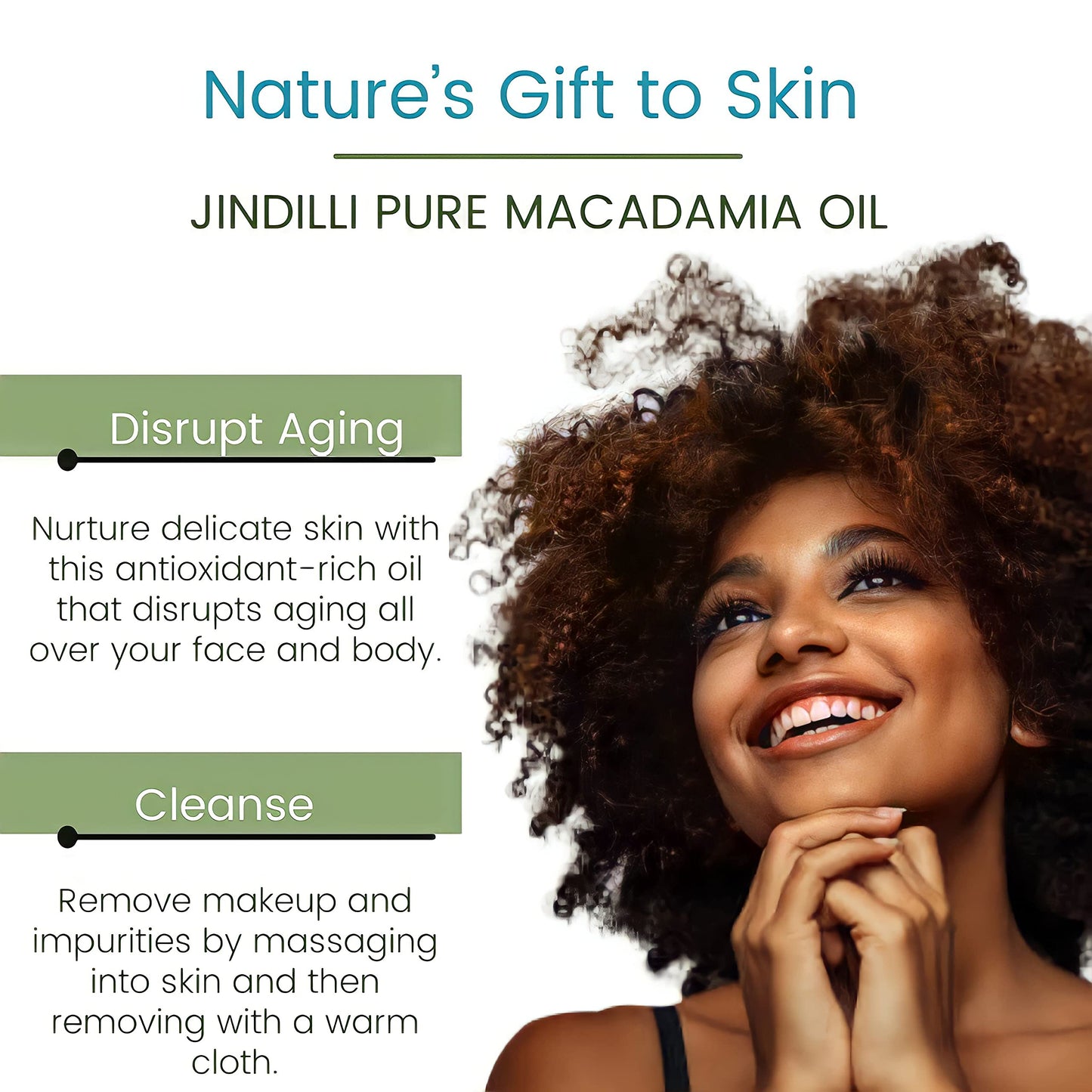 Jindilli - Pure Macadamia Oil | Cold-Pressed, Filtered, All-Natural, Vegan, Non-GMO, Hexane-Free, Cruelty-Free - Multipurpose Moisturizer (7.5 oz)