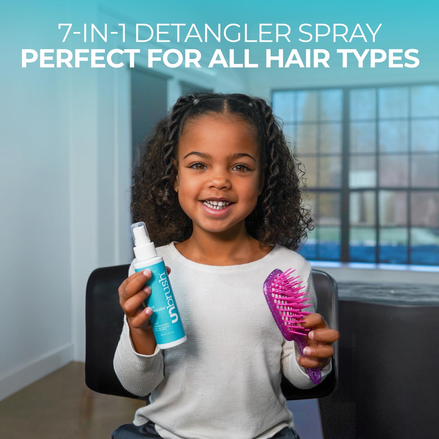 FHI Heat The Knot UNwinder Detangler Spray — 7-in-1 Hair Care for Smooth, Tangle-Free Hair — UNbrush Detangling Spray w/Heat Protection, Frizz Control, Conditioning, Enhanced Shine, Moisture