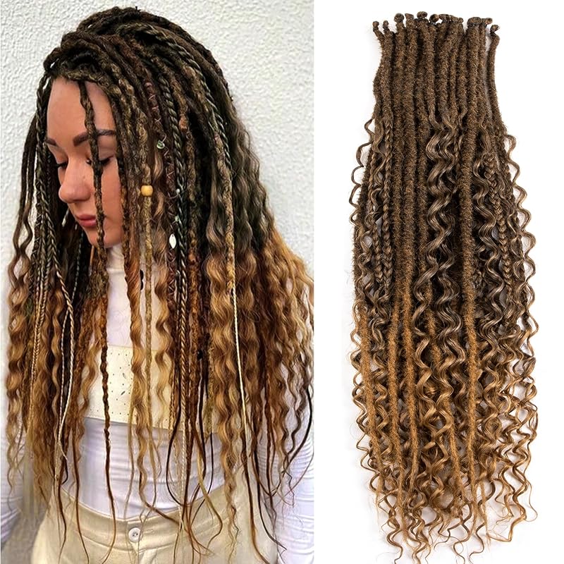 24 Inch 3 in 1 Dreadlock Extensions 30 Strands SE 100% Handmade Mixed 1B/27#+SE-30S-24"