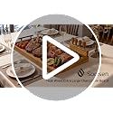 Large 36 Inch Teak Charcuterie Board with 4-Piece Cheese Knife Set & Handles - Variation of THIS listing