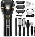 Callus Remover for Feet, Electric Foot Callus Remover Waterproof with 3 Rollers 2 Speed Battery Display,17 in1 Rechargeable Foot File Pedicure Kits for Dead Hard Cracked Dry Skin