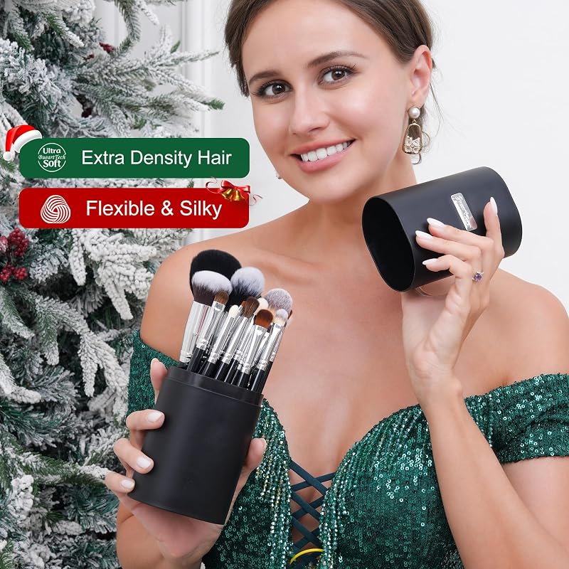 Professional Makeup Brush Set with Holder Case - 19 Pcs