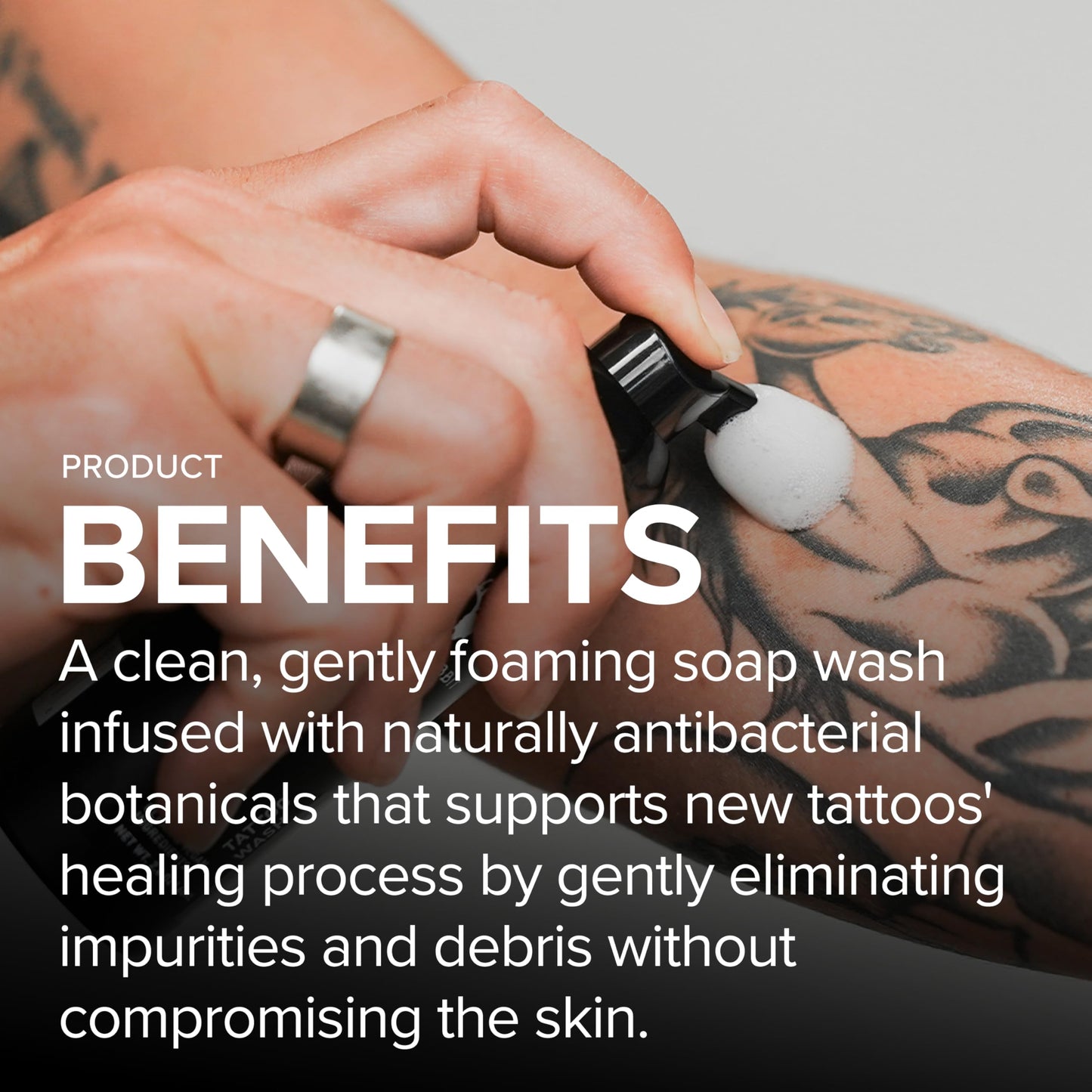 Mad Rabbit Tattoo Aftercare Soap - Tattoo Soap for New Tattoo - Fragrance Free Tattoo Foam Wash - Unscented Tattoo Cleaner Made with Clean + Vegan Ingredients, 2oz