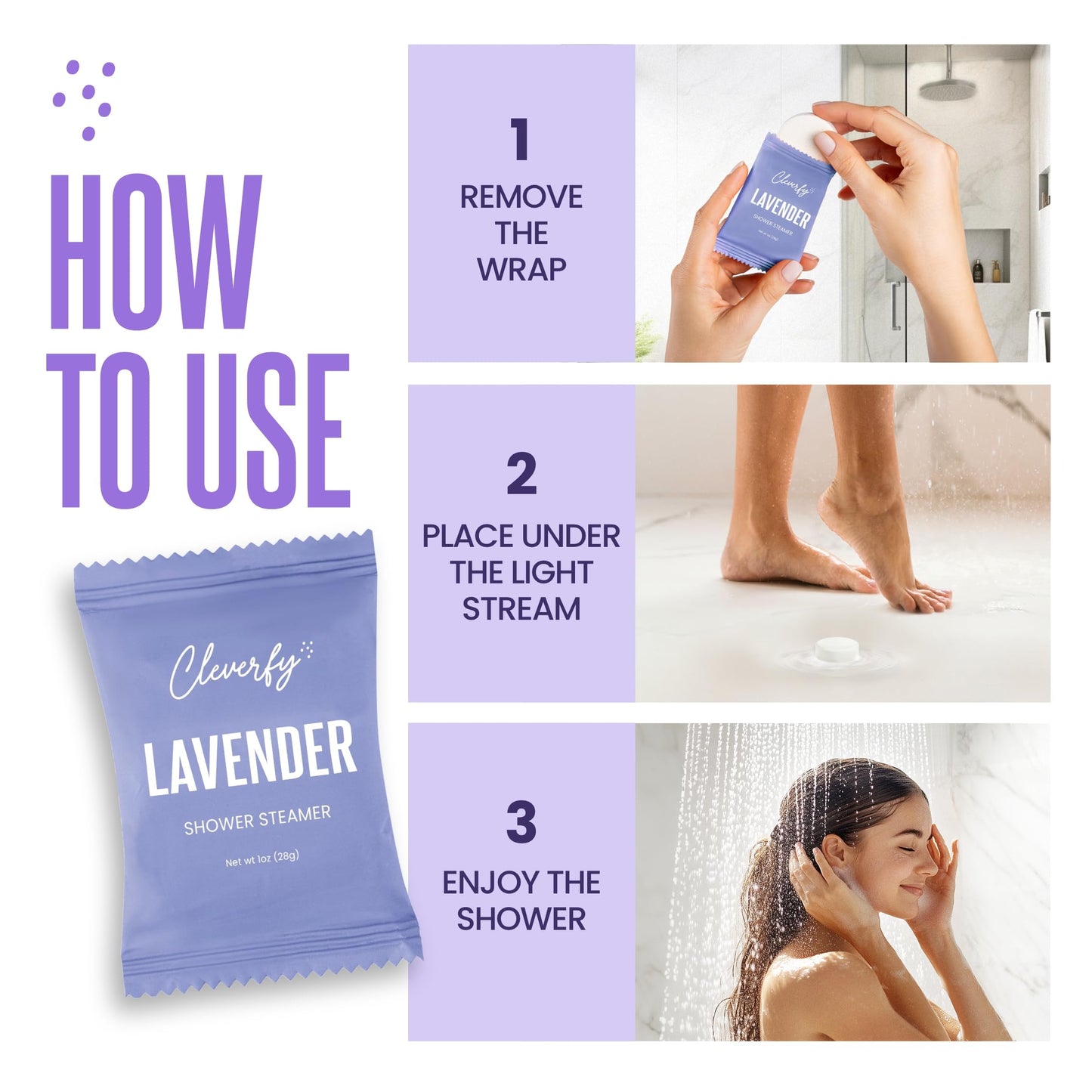 Cleverfy Lavender Shower Steamers Aromatherapy – Stocking Stuffers for Teen Girls, Women and Wife – Christmas Gifts for Teens and Women – White Elephant Gifts for Adults – 18 Tablets