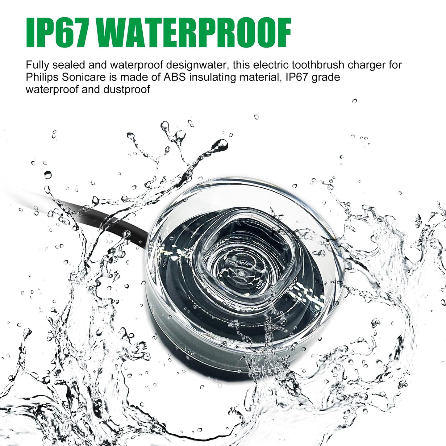 Replacement Toothbrush Charger for Philips Sonic HX9901 HX9903 HX9924 HX9954 HX9957 HX9984 HX992W Compatible with Electric Toothbrush HX9300 HX9900 Series Waterproof Inductive Charging Base