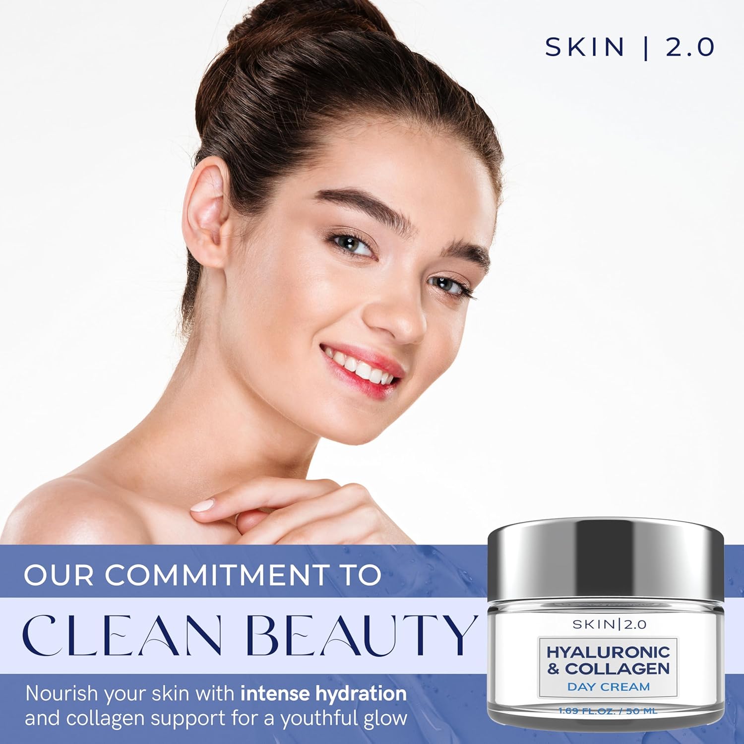 Vitamin C & Collagen Face Moisturizer - Dermatologist Tested, Anti-Aging, Skin Tightening - Brightening, Clean Beauty, Cruelty-Free, Korean Skincare for All Skin Types - 1.69 Fl oz