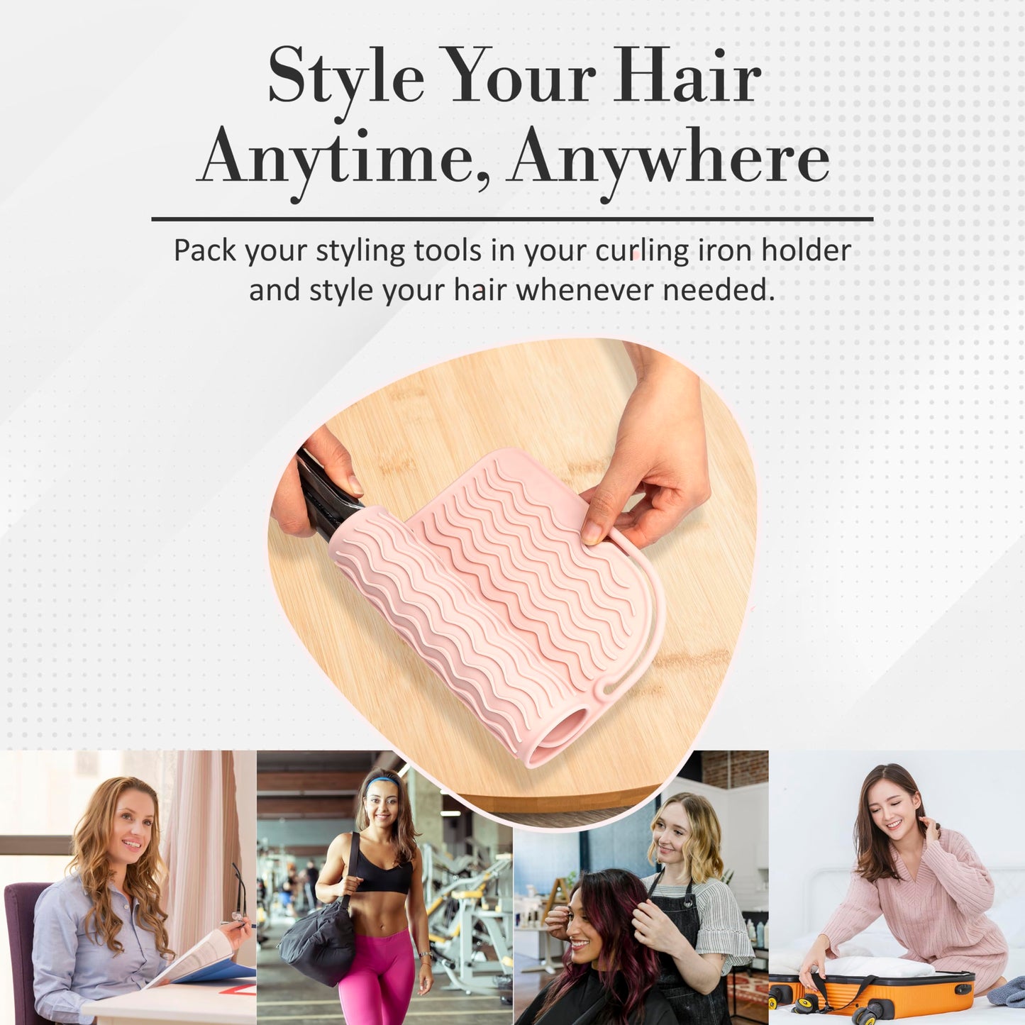 Heat Resistant Mat - Curling Iron Holder - Straightener pad - Flat Iron Holder - Silicone Mat for Hair Tools - Hot Tool Mat - Salon Tools - Hot Iron Holster - Vanity Mat - Vanity Accessories for Women