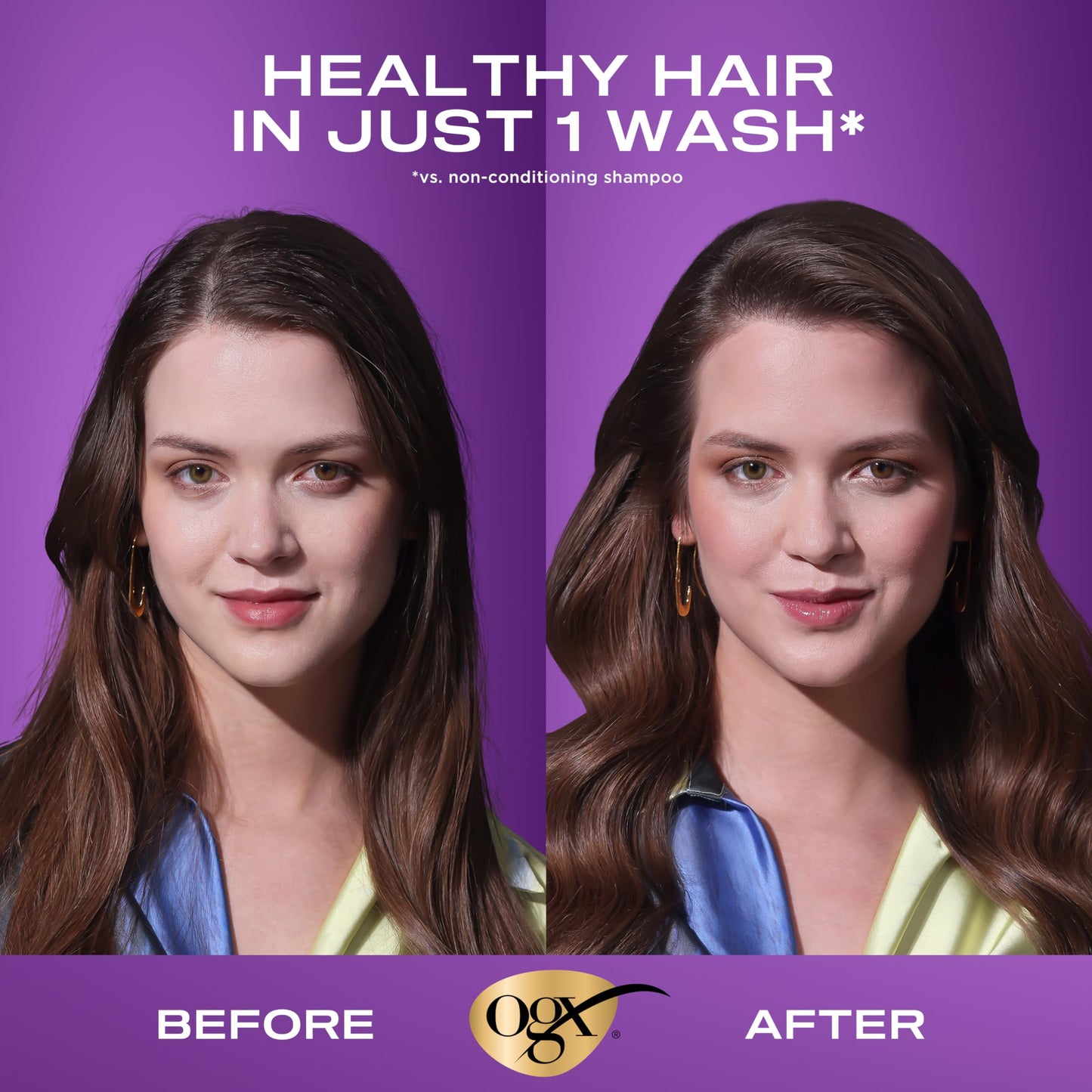OGX Thick & Full + Biotin & Collagen Volumizing Conditioner, Nutrient-Infused Conditioner with Vitamin B7 Biotin Gives Hair Volume & Body for 72+ Hours, Sulfate-Free Surfactants, 13 fl. Oz