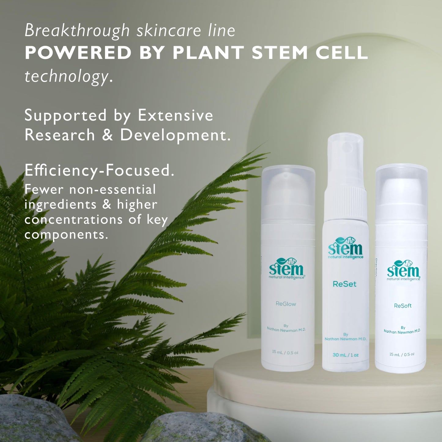 STEM Natural Intelligence ReSet Moisturizing Facial Spray, Setting Spray for Makeup, Makeup Setting Spray for Luxury Skin Care, Face Moisturizer for Women, Finishing Spray for Makeup, 1 oz