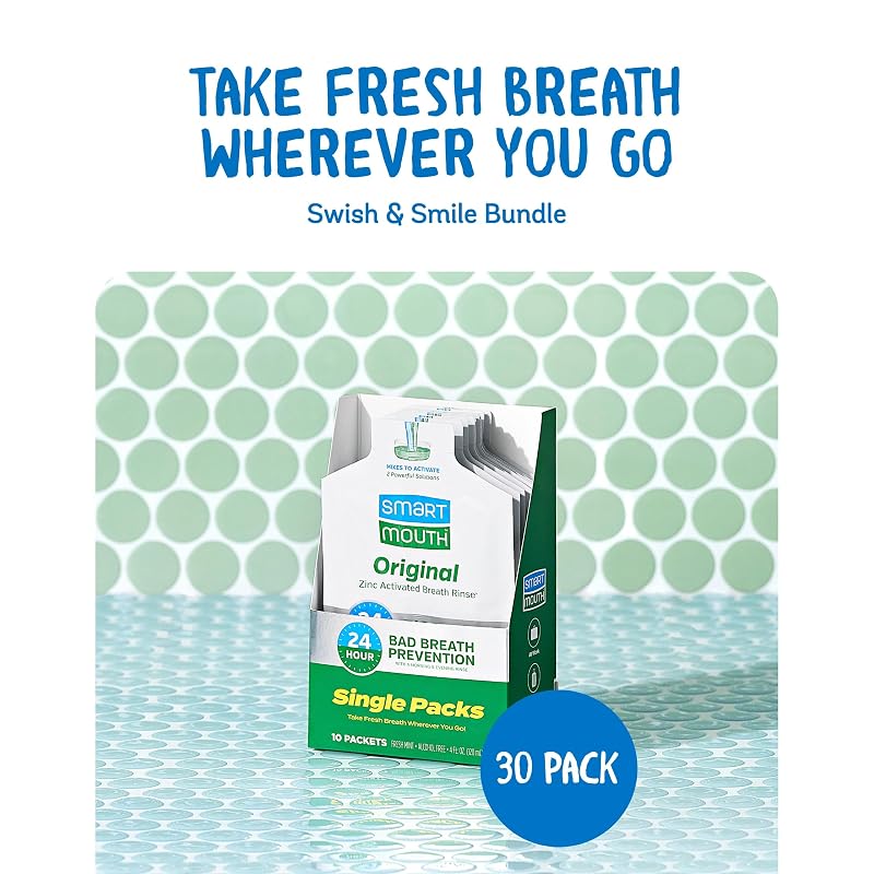 SmartMouth Original Zinc Activated Mouthwash Packets – Single Packs, 10 Count, 3-Pack (Variation 3)