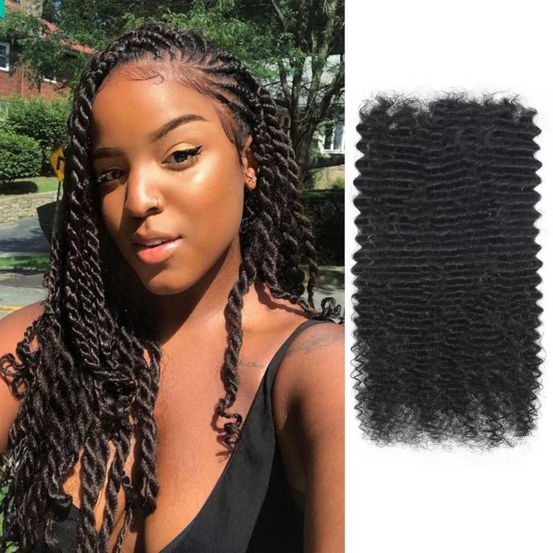 22 Inch Afro Kinkys Bulk Human Hair 100% 4C Dreadlock Extensions, 30g per Pack - Natural Black (Variation: Black+22 Inch-30g)