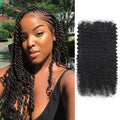 22 Inch Afro Kinkys Bulk Human Hair 100% 4C Dreadlock Extensions, 30g per Pack - Natural Black (Variation: Black+22 Inch-30g)