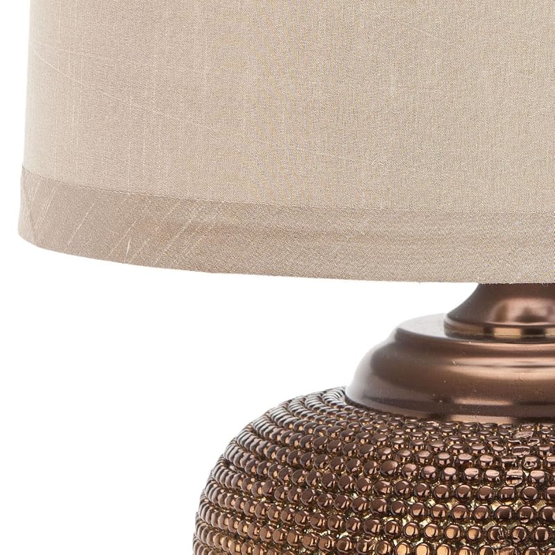 Safavieh Alexis 19" Table Lamp - Taupe Polyresin with Copper Finish