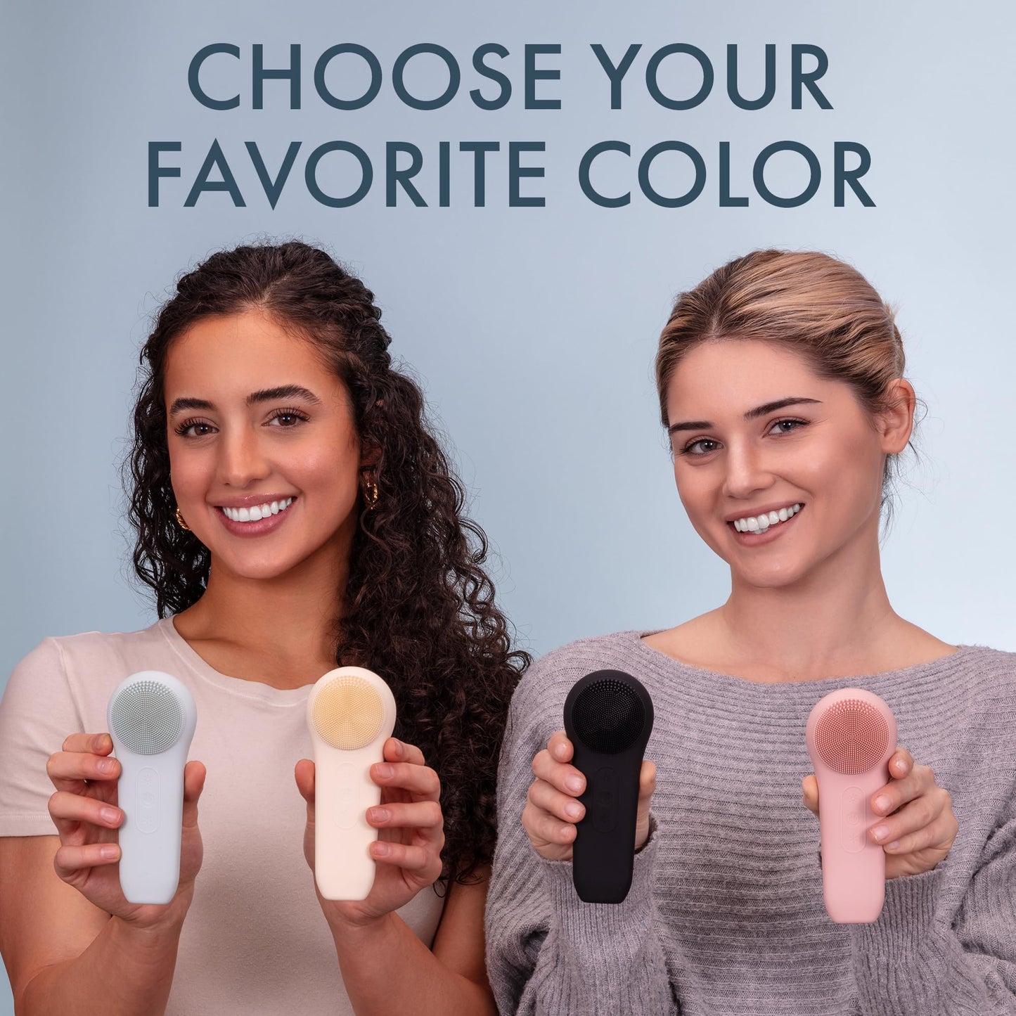 Facial Cleansing Brush, Rechargeable Electric Silicone Face Scrubber Exfoliator, Waterproof Silicone Face Brush Cleanser w/Fast USB-C Charger, Massaging & Face Exfoliator Scrubber for Men & Women