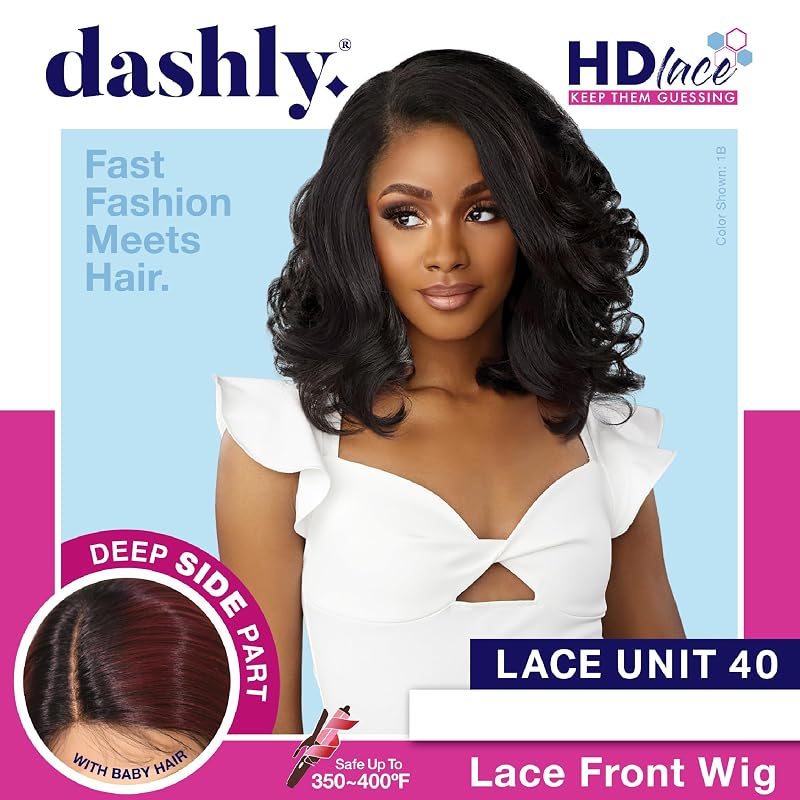 Sensationnel Dashly Lace Front Wig Unit 40 1B Off Black