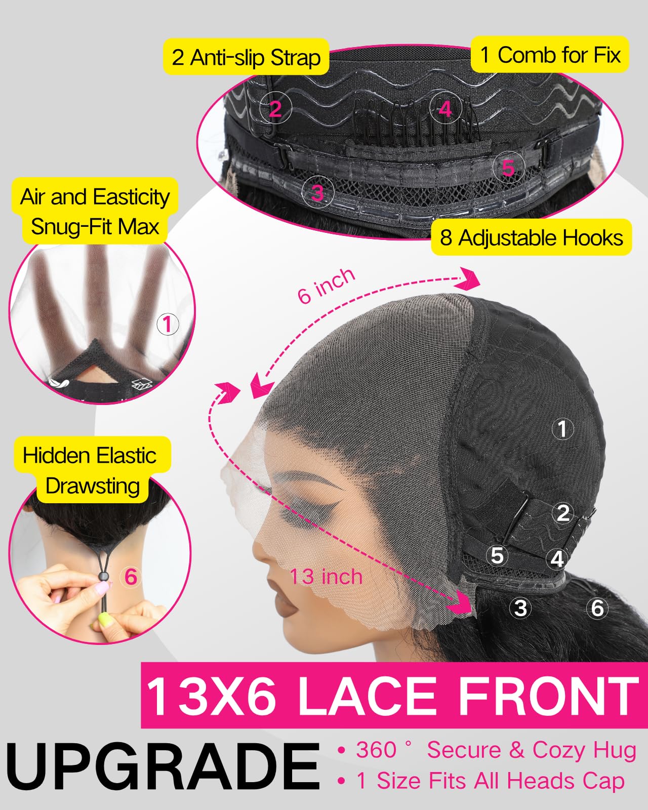 26 Inch Water Wave Lace Front Wigs Human Hair 13x6 HD Lace Front Wigs Deep Wave 200% Density Wet and Wavy Lace Front Wigs Human Hair Deep Wave Wigs for Black Women