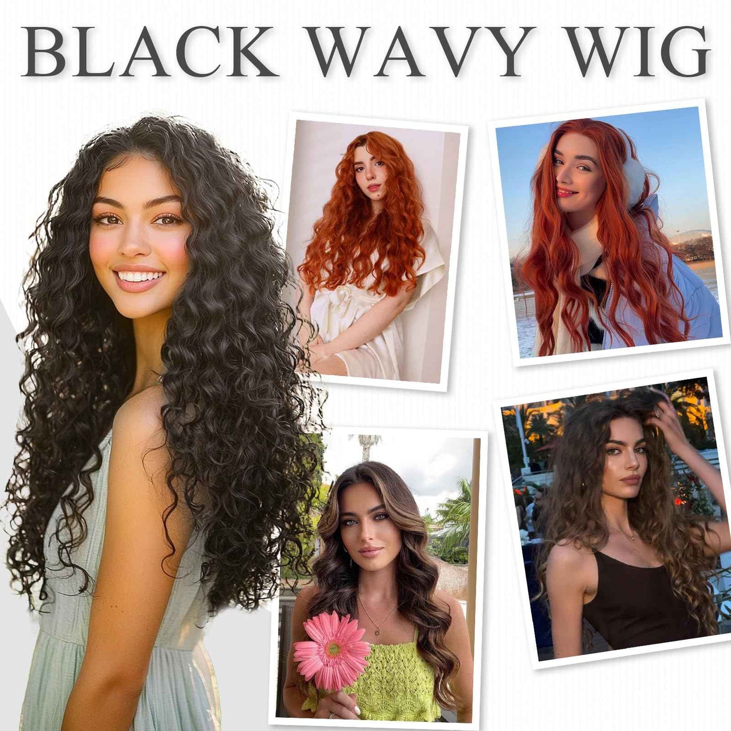 GOWIT White Wigs for Women 30 Inch Long Wavy Wig Glueless Middle Part Curly Wavy Wigs Natural Looking Heat Resistant Synthetic Wig for Halloween Christmas Daily Cosplay Party Use