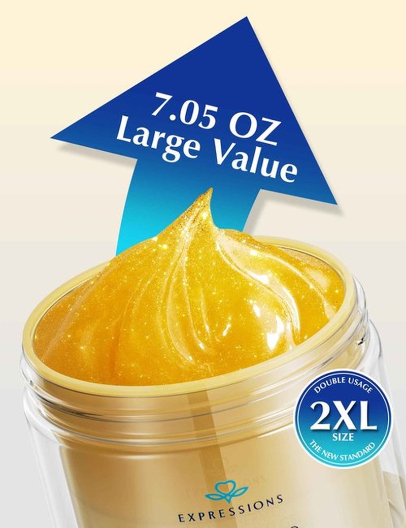 EXPRESSIONS WELLENESS Skin Tightening Cellulite Cream for Body: Golden Sweat Hot Cream for Loose Skin | B Tight Gel for Belly Thigh Butt & Arm Firming Toning Moisturizing Sculpting & Smoothing | 200G