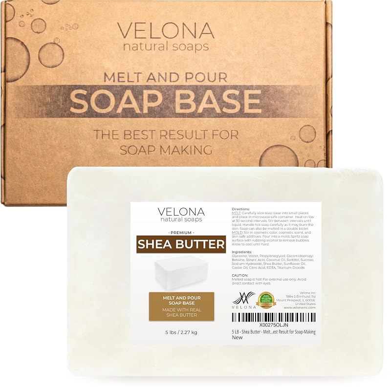 Shea Butter Melt & Pour Soap Base 5 lb - SLS/SLES Free, 80 oz Bundle