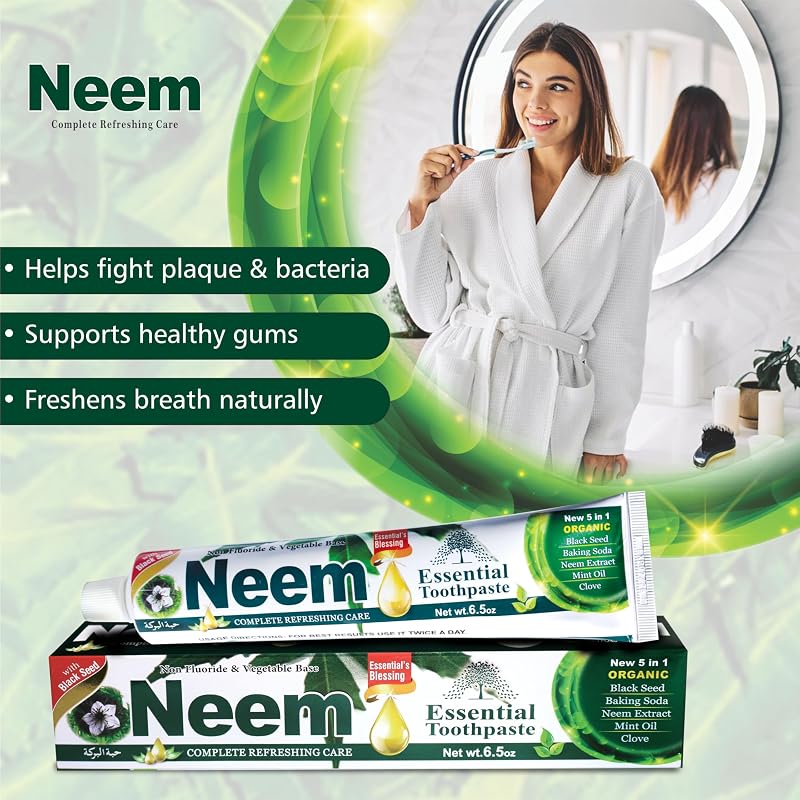 Neem Essential Toothpaste 6 Pack – 5-in-1 Fluoride-Free Toothpaste