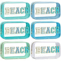 Lake Reflection Beach Clear Makeup Bags Set with Chenille Letter Patches - 6 Pcs Waterproof Toiletry Bags
