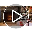WICHEMI Vintage Style 3-Panel Fireplace Screen 50x32 Inch Bronze - Foldable Safety Guard