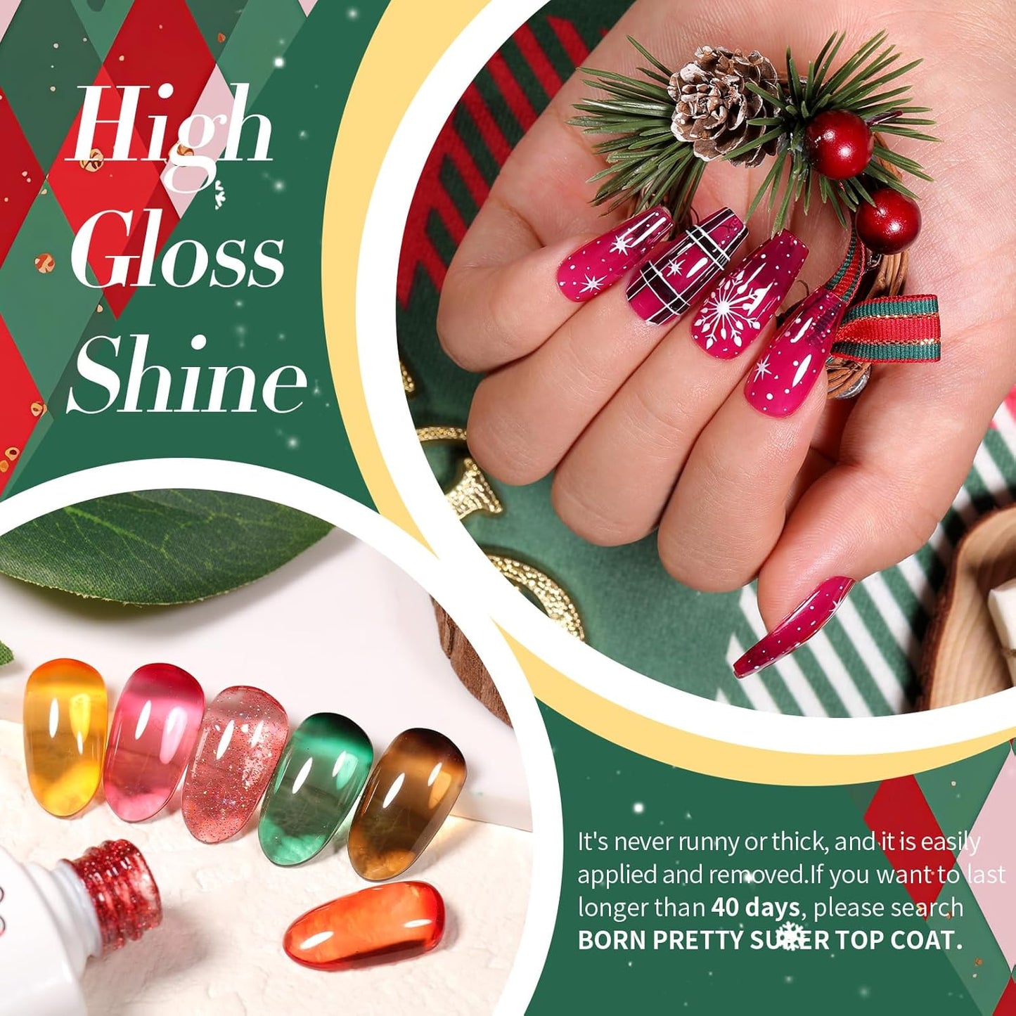 Born Pretty Neon Jelly Gel Nail Polish Set - Halloween Colors, Soak Off UV/LED for Salon & DIY