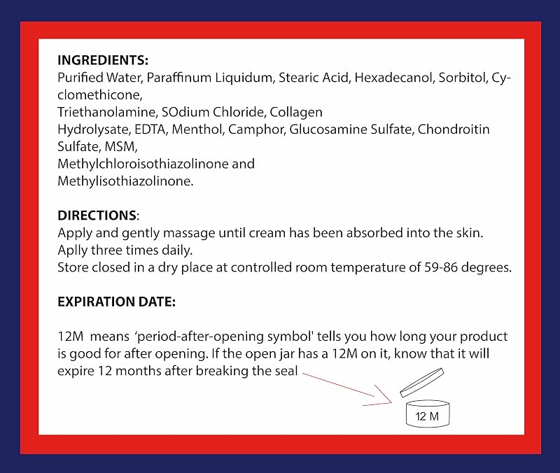 Glucosamine Plus Chondroitin Cream with MSM & Collagen – 4 Oz Twin Pack