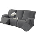 Gennia 3 Seat Waterproof Recliner Sofa Cover in Dark Gray, 72-102in